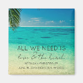 Liefde en het Beach Wedding Favor Magneet (Voorkant)