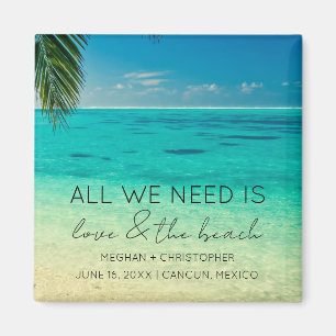 Liefde en het Beach Wedding Favor Magneet