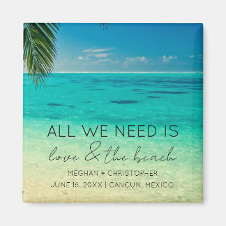 Liefde en het Beach Wedding Favor Magneet