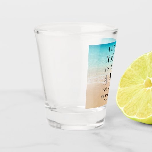 Liefde en het Beach Wedding Favor Shot Glas (Links)