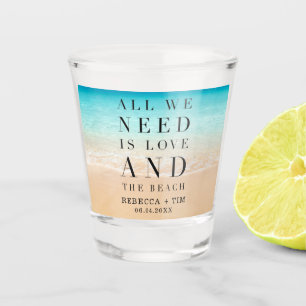 Liefde en het Beach Wedding Favor Shot Glas