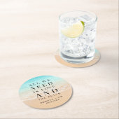 Liefde en het Beach Wedding Ronde Kartonnen Onderzetter (Insitu)