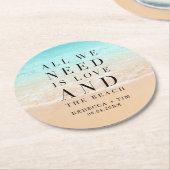 Liefde en het Beach Wedding Ronde Kartonnen Onderzetter (Gebogen)
