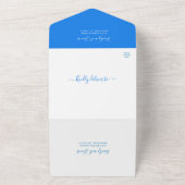 Liefde en het Beach Wedding RSVP All In One Uitnodiging (Buitenkant)