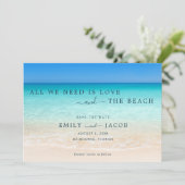 Liefde en het Beach Wedding Save The Date (Staand voorkant)