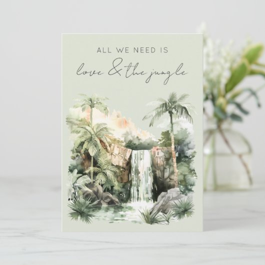 Liefde en het Oerwoud Eloped Wedding Aankondiging (Staand voorkant)