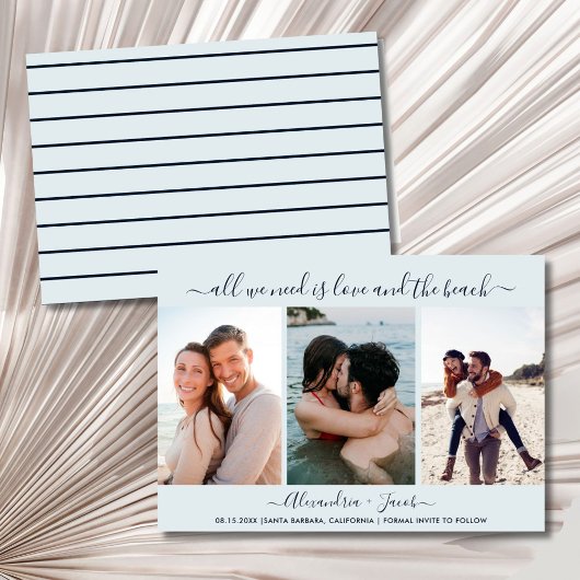 Liefde en het strand 3 foto's Trouw save the date