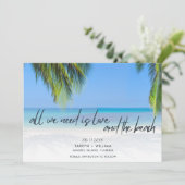 Liefde en het strand Bestemming Bruiloft Save The Date (Staand voorkant)