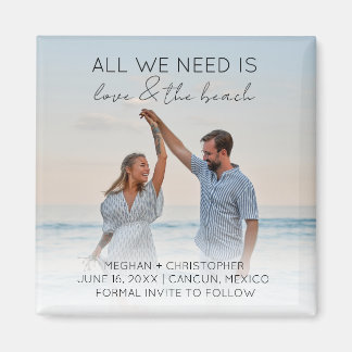 Liefde en het strand Bewaar de datumfoto Magneet