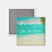 Liefde en het strand bruiloft Save the Date Magnet (Voorkant / Achterkant)