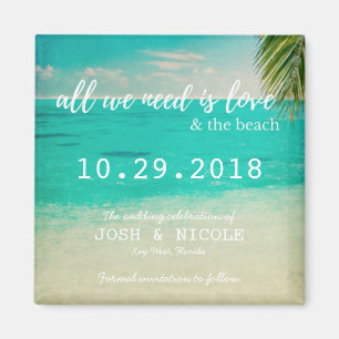 Liefde en het strand bruiloft Save the Date Magnet