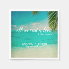 Liefde en het strand bruiloft servetten