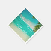 Liefde en het strand bruiloft servetten (Hoek)