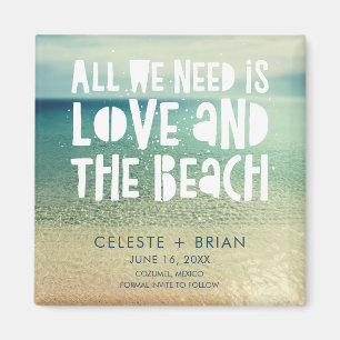 Liefde en het strand Huwelijksaankondiging Bewaar  Magneet