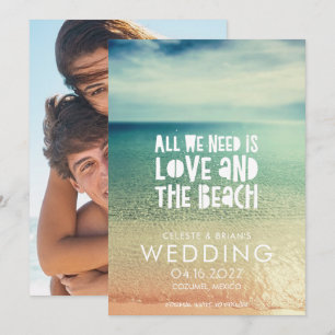 Liefde en het strand Huwelijksfoto Save The Date