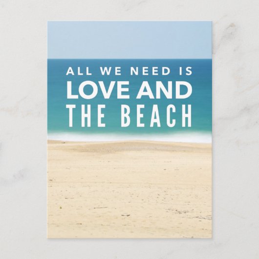 Liefde en het strand Kustbruiloft Save the Date Aankondigingskaart (Voorkant)