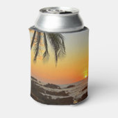 Liefde en het strand trouwdag gunsten blikjeskoeler (Blikje Achterkant)