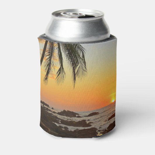 Liefde en het strand trouwdag gunsten blikjeskoeler (Blikje Achterkant)