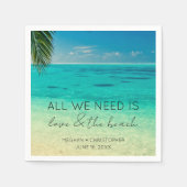 Liefde en het strand Wedding Servet (Voorkant)