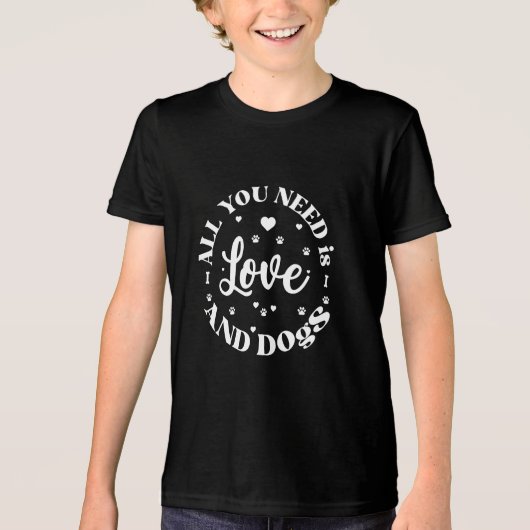 "Liefde en honden" T-shirt met thema (Voorkant)