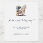 Liefde en Huwelijk Paard Vervoer Wijn Labels Wijn Etiket (Enkel label)