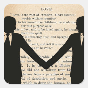 liefde en huwelijk tussen homoseksuelen vierkante sticker