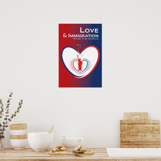 Liefde en immigratie - Verenigde Staten Poster (Keuken)