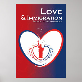 Liefde en immigratie - Verenigde Staten Poster