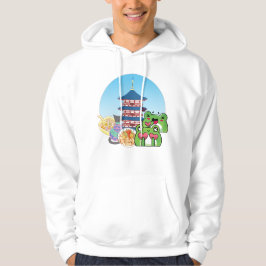 Liefde en Japanse gastronomie met kat en kikkers Hoodie
