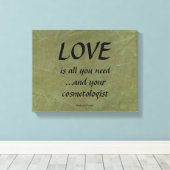 Liefde en je cosmetoloog canvas afdruk (Insitu (Houten vloer))