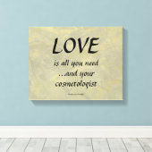 Liefde en je cosmetoloog canvas afdruk (Insitu (Houten vloer))