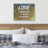 Liefde en je cosmetoloog op zwart bladgoud canvas afdruk (Insitu (Slaapkamer))