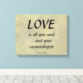 Liefde en je schoonheidsspecialist canvas afdruk (Insitu (Houten vloer))