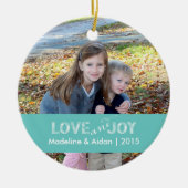 Liefde en Joy | Aangepaste fotoversiering Keramisch Ornament (Voorkant)