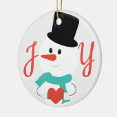Liefde en JOY | Cute Winter Snowman Keramisch Ornament (Links)