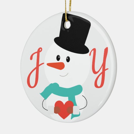 Liefde en JOY | Cute Winter Snowman Keramisch Ornament (Links)