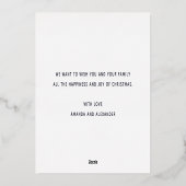 Liefde en Joy. Gold Kerstscript kalligrafie Folie Feestdagenkaart (Achterkant)