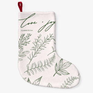 Liefde en Joy Leaves met de naam Blush Pink Kerstm Kleine Kerstsok