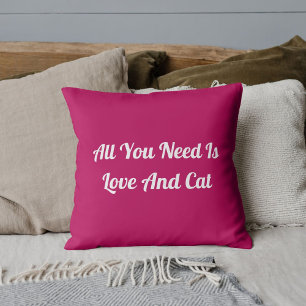 Liefde En Kat Persoonlijke Cute Quote Roze Kussen