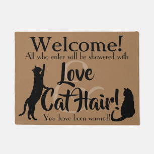 Liefde en Kattenhaar Grappig Welkom Deurmat