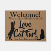 Liefde en kattenhaar Grappige Welkom Mat (Voorkant)