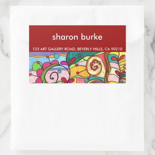 "Liefde en kleur" Verzendlabels Rechthoekige Sticker (Tas)