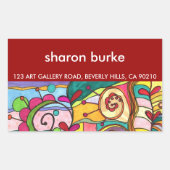 "Liefde en kleur" Verzendlabels Rechthoekige Sticker (Voorkant)