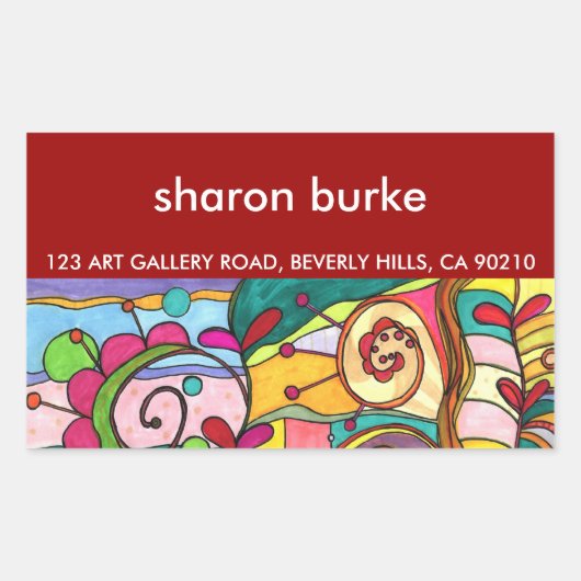 "Liefde en kleur" Verzendlabels Rechthoekige Sticker (Voorkant)