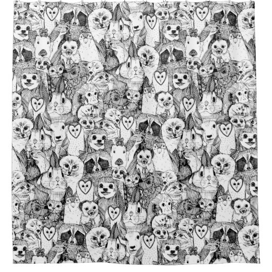 liefde en knuffels douchegordijn (Voorkant)