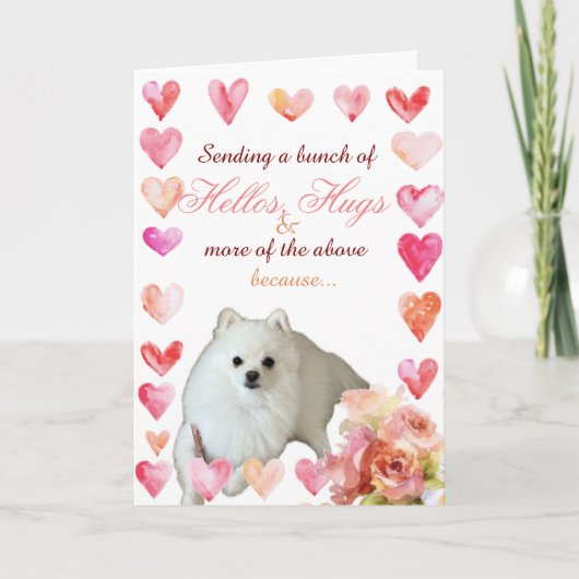 Liefde en knuffels kaart met grappige pup (Voorkant)