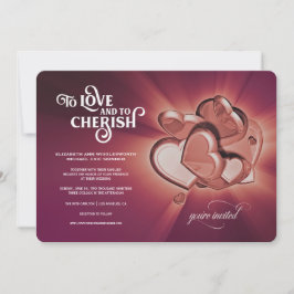 Liefde en Koester Huwelijksuitnodiging Aankondiging