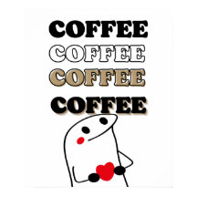 Liefde en koffie Hand getrokken karakter kunst