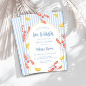 Liefde en Kreeft Zeevruchten Bruids Douche Uitnodi Kaart