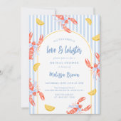 Liefde en Kreeft Zeevruchten Bruids Douche Uitnodi Kaart (Voorkant)